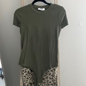 Double Zero Olive Green Short-Sleeve Bodysuit
